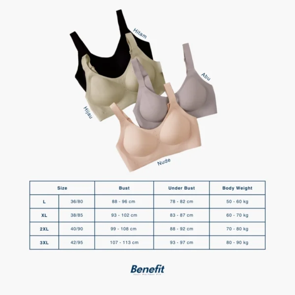 BANIA  Women's seamless plus size non-wired bra - Gambar 2