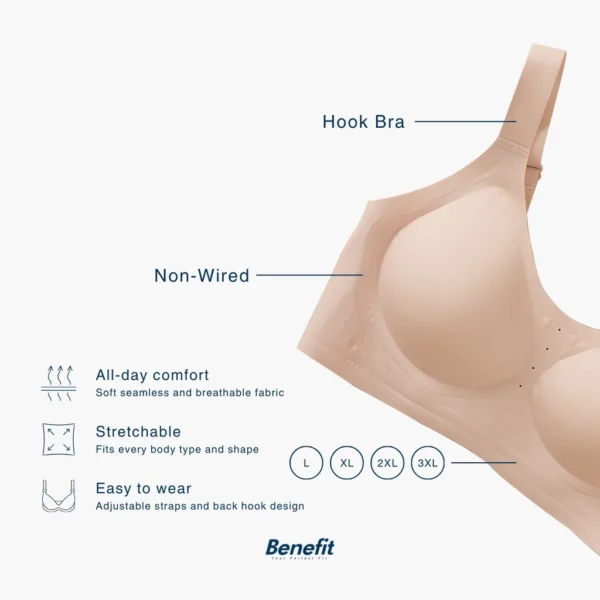 BANIA  Women's seamless plus size non-wired bra - Gambar 4