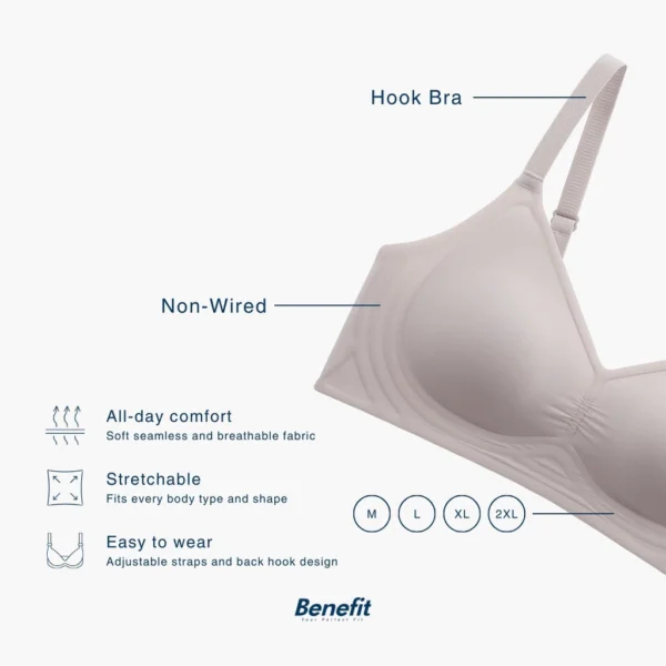 BAHI Women's seamless non-wired bra - Gambar 4
